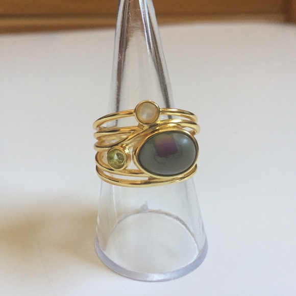 Labradorite and moonstone ring - Picture 6 of 8